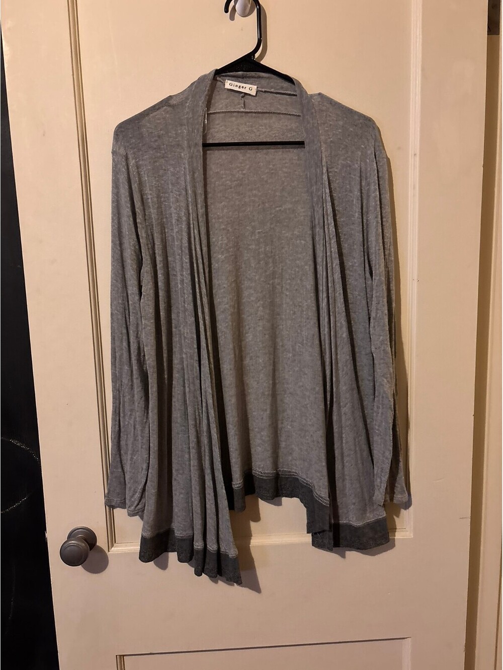 Ginger G Lightweight Gray Open Front Cardigan